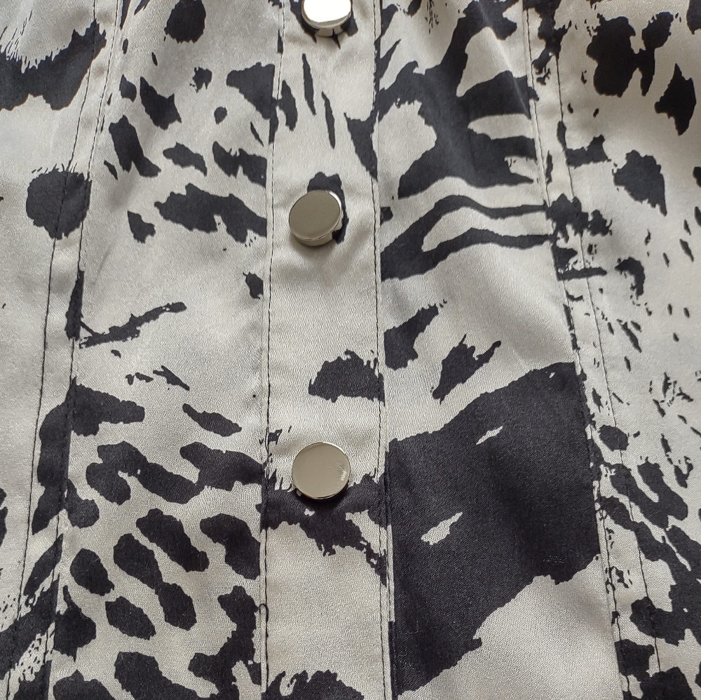 Cache Silk Lynx Animal Print Collared Blouse - image 8